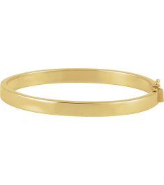 Brc940 14K Yellow 6 Mm 7 In Polished Tube Hinged Bangle Bracelet