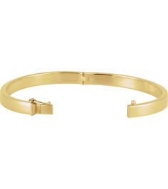 Brc940 14K Yellow 6 Mm 7 In Polished Tube Hinged Bangle Bracelet
