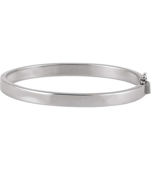 Brc940 Sterling Silver 6 Mm 7 In Polished Tube Hinged Bangle Bracelet