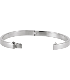 Brc940 Sterling Silver 6 Mm 7 In Polished Tube Hinged Bangle Bracelet
