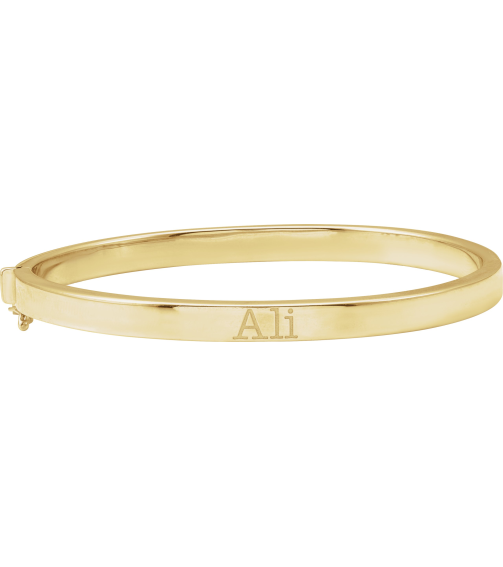 Brc940 14K Yellow 5 Mm 7 In Polished Tube Hinged Bangle Bracelet