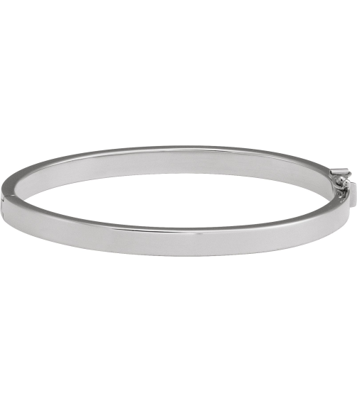 Brc940 Sterling Silver 5 Mm 7 In Polished Tube Hinged Bangle Bracelet