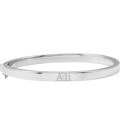 Brc940 Sterling Silver 5 Mm 7 In Polished Tube Hinged Bangle Bracelet