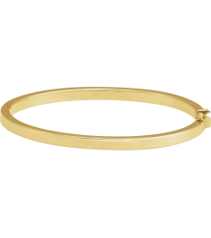 Brc940 14K Yellow 4 Mm 7 In Polished Tube Hinged Bangle Bracelet