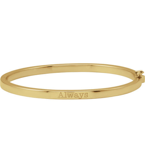 Brc940 14K Yellow 4 Mm 7 In Polished Tube Hinged Bangle Bracelet