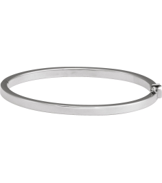 Brc940 Sterling Silver 4 Mm 7 In Polished Tube Hinged Bangle Bracelet