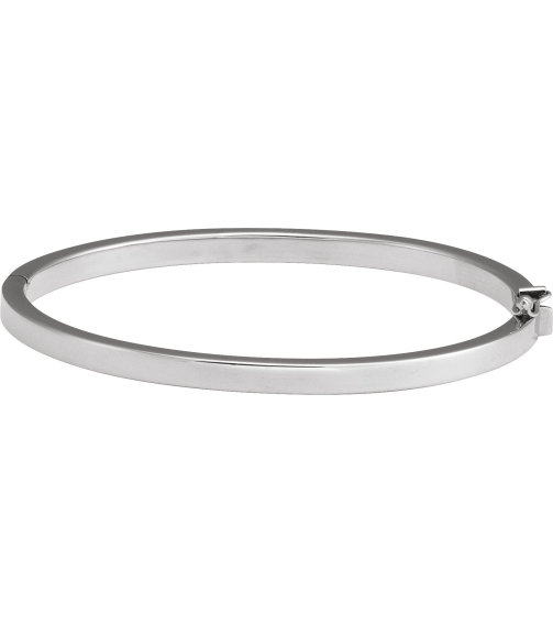 Brc940 Sterling Silver 4 Mm 7 In Polished Tube Hinged Bangle Bracelet