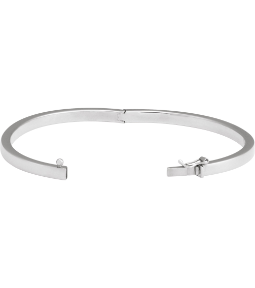Brc940 Sterling Silver 4 Mm 7 In Polished Tube Hinged Bangle Bracelet