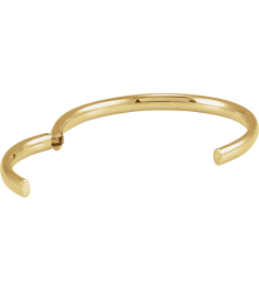 Brc941 14K Yellow 5 Mm 7 In Polished Hinged Cuff Bracelet