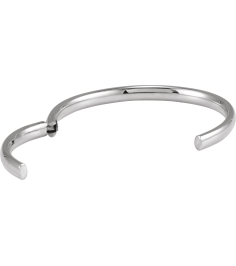 Brc941 14K White 5 Mm 7 In Polished Hinged Cuff Bracelet
