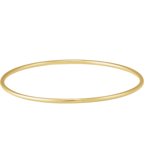 Brc942 14K Yellow 2 Mm 7 12 In Polished Bangle Bracelet