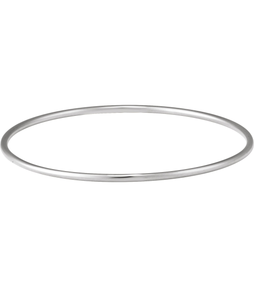 Brc942 14K White 2 Mm 7 12 In Polished Bangle Bracelet