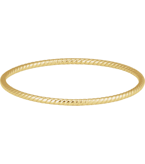 Brc943 14K Yellow 3 Mm 7 12 In Polished Twisted Bangle Bracelet