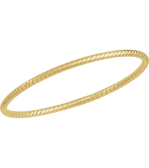 Brc943 14K Yellow 3 Mm 7 12 In Polished Twisted Bangle Bracelet