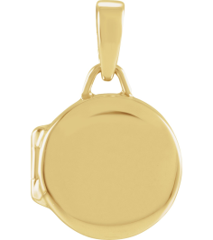 57932 Pendant 14K Yellow 19.3 X 12 Mm Polished Round Metal Locket