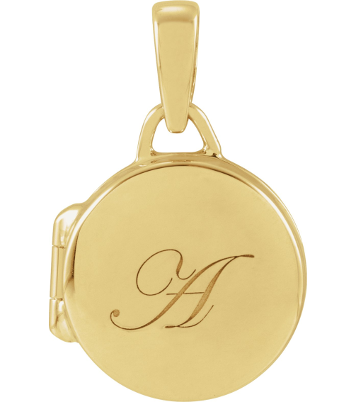 57932 Pendant 14K Yellow 19.3 X 12 Mm Polished Round Metal Locket