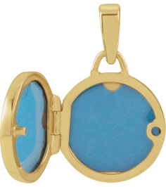 57932 Pendant 14K Yellow 19.3 X 12 Mm Polished Round Metal Locket