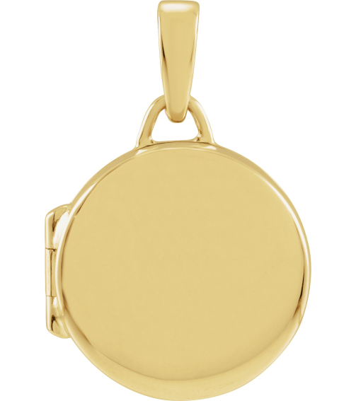 57932 Pendant 14K Yellow 21.6 X 14.4 Mm Polished Round Metal Locket