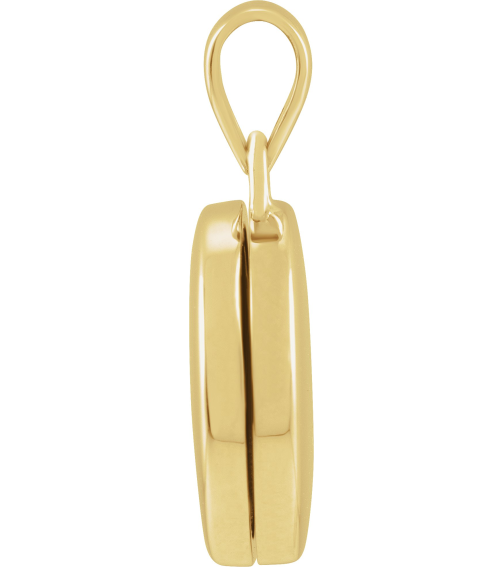 57932 Pendant 14K Yellow 21.6 X 14.4 Mm Polished Round Metal Locket