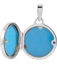 57932 Pendant 14K White 21.6 X 14.4 Mm Polished Round Metal Locket