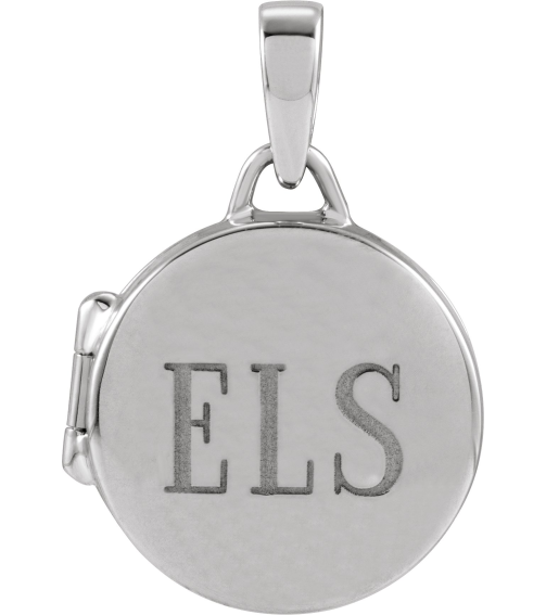 57932 Pendant 14K White 21.6 X 14.4 Mm Polished Round Metal Locket