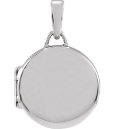 57932 Pendant Rhodium-Plated Sterling Silver 21.6 X 14.4 Mm Polished Round Metal Locket