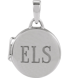 57932 Pendant Rhodium-Plated Sterling Silver 21.6 X 14.4 Mm Polished Round Metal Locket