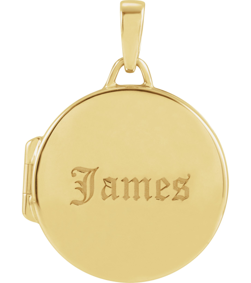 57932 Pendant 14K Yellow 25.6 X 18 Mm Polished Round Metal Locket