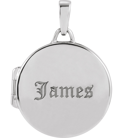 57932 Pendant Rhodium-Plated Sterling Silver 25.6 X 18 Mm Polished Round Metal Locket
