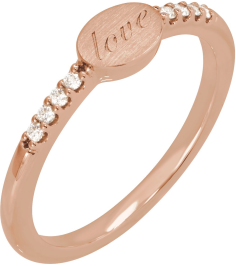 126556 Ring Set 14K Rose Natural Diamond Round 1.3 Mm Polished .07 Ctw Natural Diamond Engravable Ring