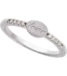 126556 Ring Set 14K White Natural Diamond Round 1.3 Mm Polished .07 Ctw Natural Diamond Engravable Ring