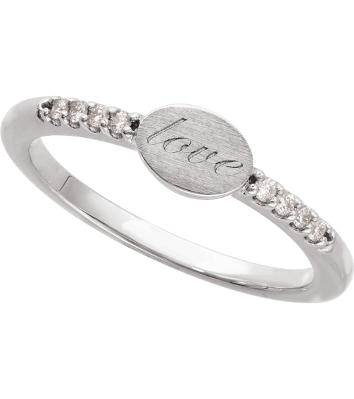 126556 Ring Set Platinum Natural Diamond Round 1.3 Mm Polished .07 Ctw Natural Diamond Engravable Ring