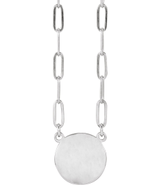 88477 Necklace Sterling Silver 10 X 10 Mm 16 In Polished Engravable Disc Necklace