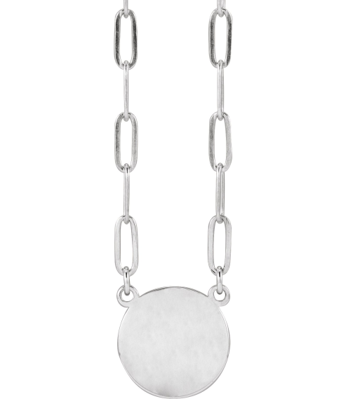 88477 Necklace Sterling Silver 10 X 10 Mm 16 In Polished Engravable Disc Necklace