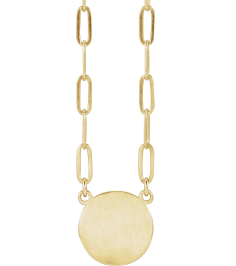 88477 Necklace 14K Yellow 10 X 10 Mm 16 In Polished Engravable Disc Necklace
