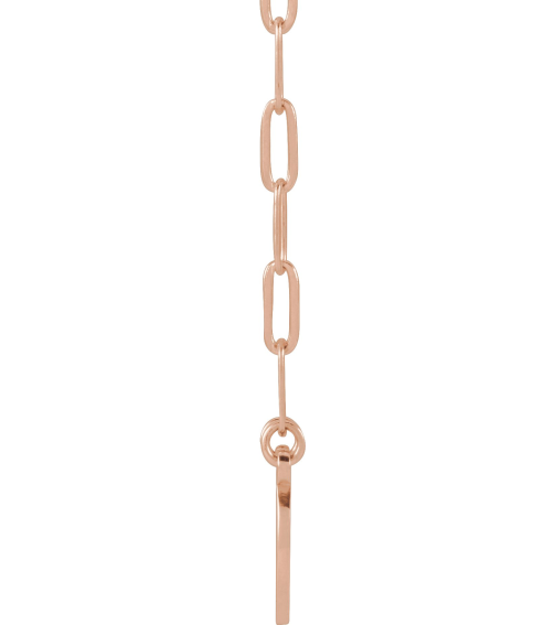 88477 Necklace 14K Rose 10 X 10 Mm 16 In Polished Engravable Disc Necklace