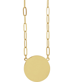 88477 Necklace 14K Yellow 15 X 15 Mm 16 In Polished Engravable Disc Necklace