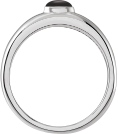 72387 Ring Set Sterling Silver Natural Black Onyx Oval 5 X 3 Mm Polished Natural Cabochon Onyx Petite Dome Ring