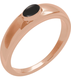 72387 Ring Set 14K Rose Natural Black Onyx Oval 6 X 4 Mm Polished Natural Cabochon Onyx Petite Dome Ring