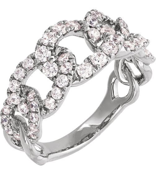 689052 Ring Set 14K White Lab-Grown Diamond Round 2.1 Mm Lab-Grown Diamond Polished 1 Ctw Lab-Grown Diamond Ring