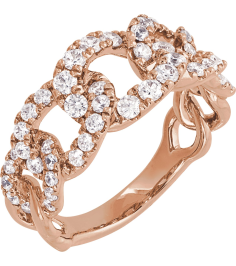 689052 Ring Set 14K Rose Lab-Grown Diamond Round 2.1 Mm Lab-Grown Diamond Polished 1 Ctw Lab-Grown Diamond Ring