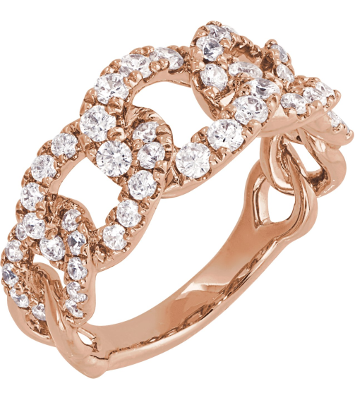 689052 Ring Set 14K Rose Lab-Grown Diamond Round 2.1 Mm Lab-Grown Diamond Polished 1 Ctw Lab-Grown Diamond Ring