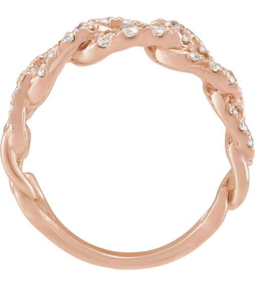 689052 Ring Set 14K Rose Lab-Grown Diamond Round 2.1 Mm Lab-Grown Diamond Polished 1 Ctw Lab-Grown Diamond Ring