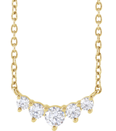 689048 Necklace Set 14K Yellow Round Lab-Grown Diamond 3.2Mm 13 Ctw Si1-Si2, G-H 18 In Polished 13 Ctw Lab-Grown Diamond Graduated Necklace