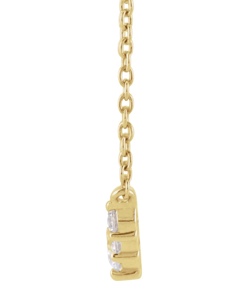 689048 Necklace Set 14K Yellow Round Lab-Grown Diamond 3.2Mm 13 Ctw Si1-Si2, G-H 18 In Polished 13 Ctw Lab-Grown Diamond Graduated Necklace