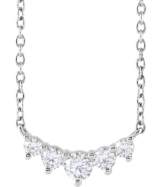 689048 Necklace Set 14K White Round Lab-Grown Diamond 3.2Mm 13 Ctw Si1-Si2, G-H 18 In Polished 13 Ctw Lab-Grown Diamond Graduated Necklace