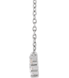 689048 Necklace Set 14K White Round Lab-Grown Diamond 3.2Mm 13 Ctw Si1-Si2, G-H 18 In Polished 13 Ctw Lab-Grown Diamond Graduated Necklace