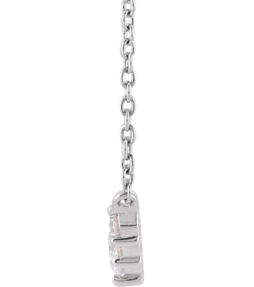 689048 Necklace Set 14K White Round Lab-Grown Diamond 3.2Mm 13 Ctw Si1-Si2, G-H 18 In Polished 13 Ctw Lab-Grown Diamond Graduated Necklace