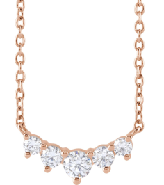 689048 Necklace Set 14K Rose Round Lab-Grown Diamond 3.2Mm 13 Ctw Si1-Si2, G-H 18 In Polished 13 Ctw Lab-Grown Diamond Graduated Necklace