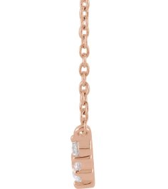 689048 Necklace Set 14K Rose Round Lab-Grown Diamond 3.2Mm 13 Ctw Si1-Si2, G-H 18 In Polished 13 Ctw Lab-Grown Diamond Graduated Necklace